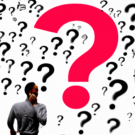 צילום של אדם תמה מוקף בסימני שאלה, המסמל את העמימות של תרחישי התפטרות מסוימים.