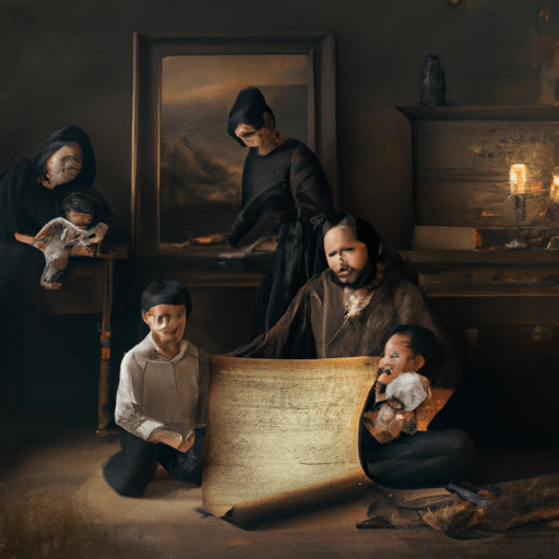 תצלום של משפחה מתבוננת בצוואה, הממחיש את ההשפעות של קיום צוואה על הניצולים