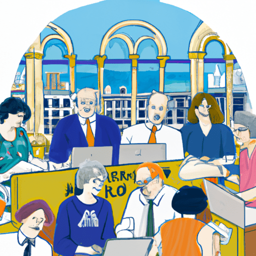 המחשה של עורך דין הטרדה מינית המסביר לעובדים את החוקים והתקנות