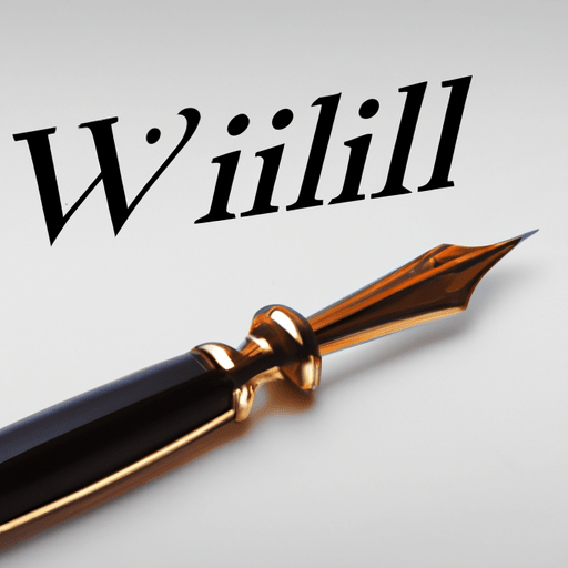 דימוי של צוואה ועט, המסמלים את חשיבות יצירת הצוואה